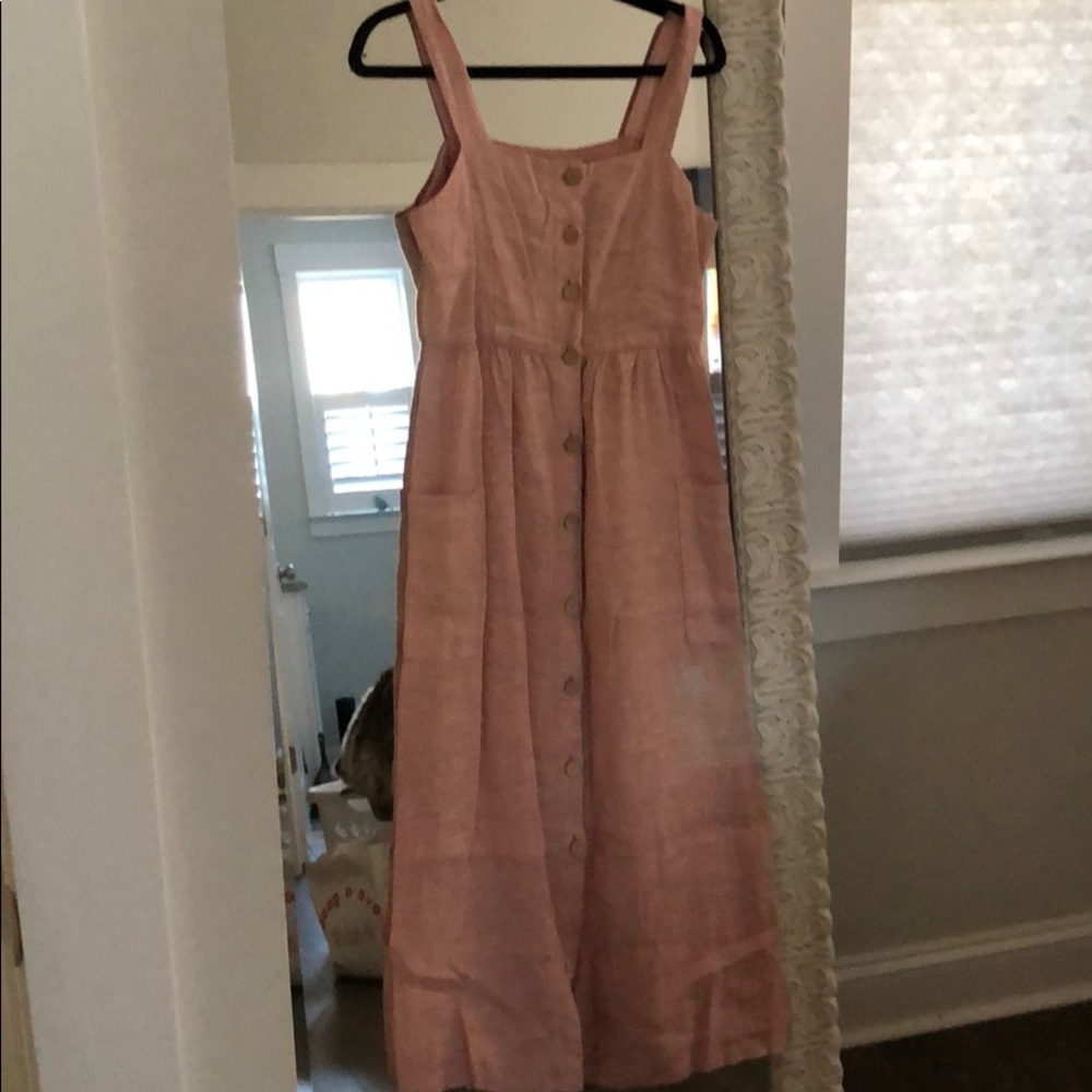Rose linen maxi dress
